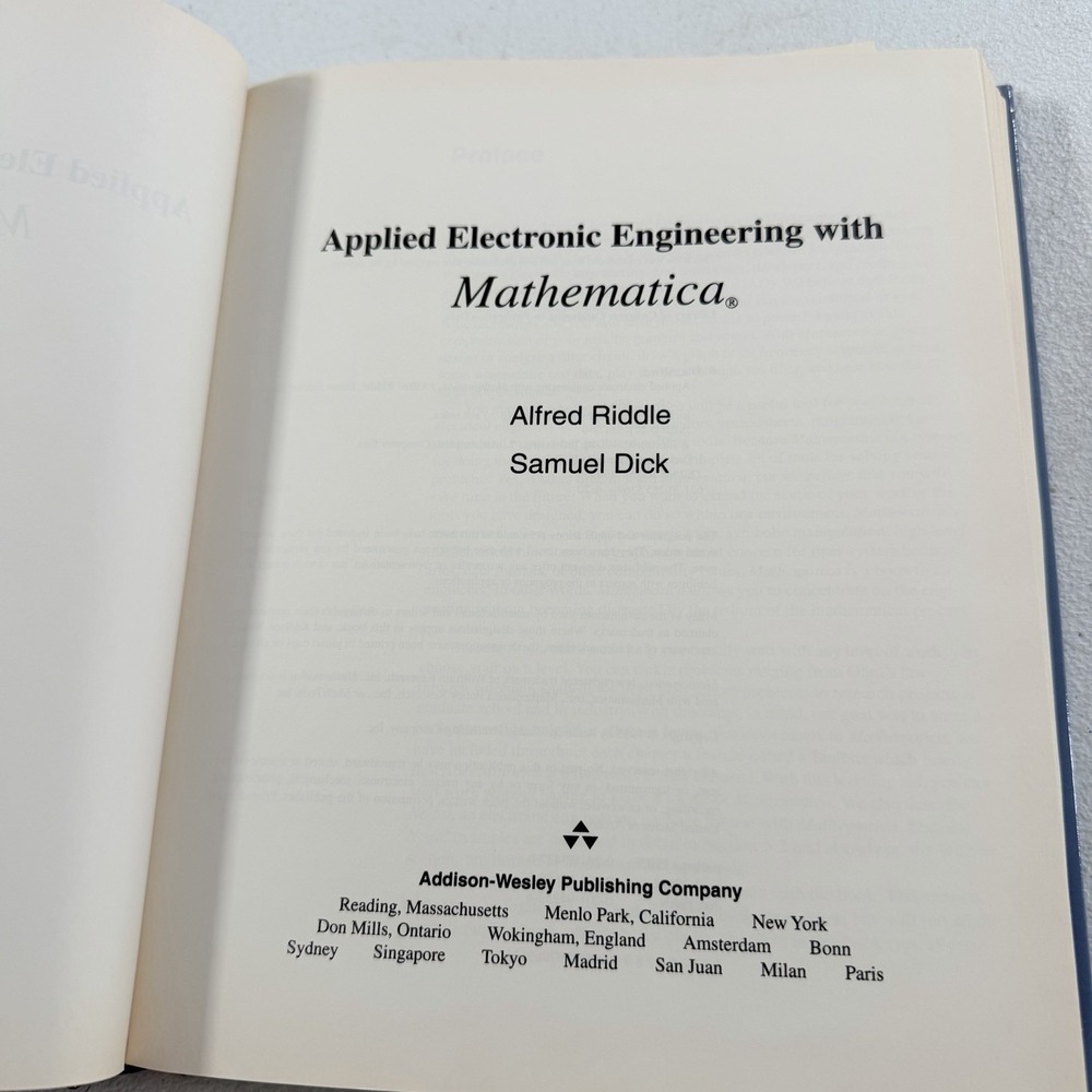 Applied Electrical Engineering with Mathematica by Alfred Riddle 1995 HC - Picture 6 of 10